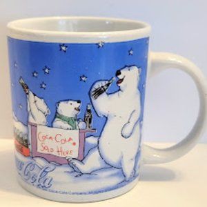 VTG 1998 GIBSON COCA-COLA POLAR BEAR & CUBS COLLECTIBLE COFFEE MUG